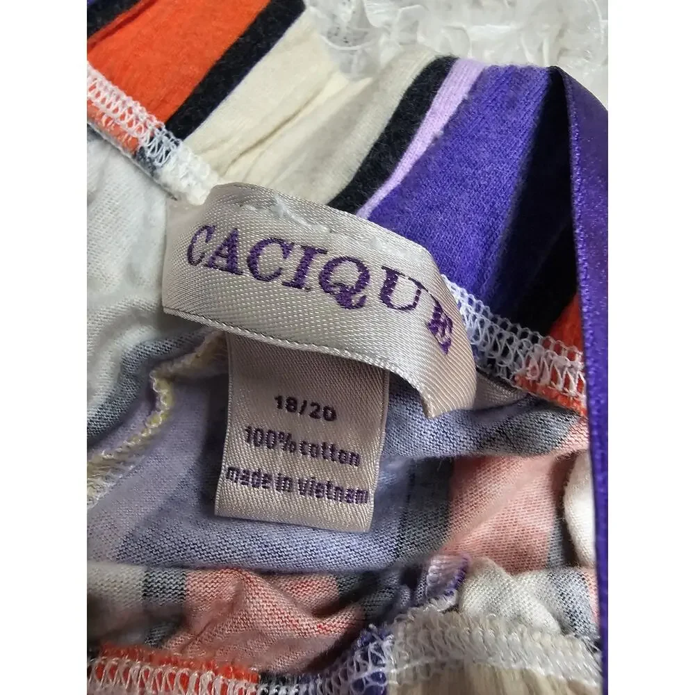 Cacique Striped Pajama Pants Womens 18/20 Plus Size 100% Cotton Lounge Boho Wide
